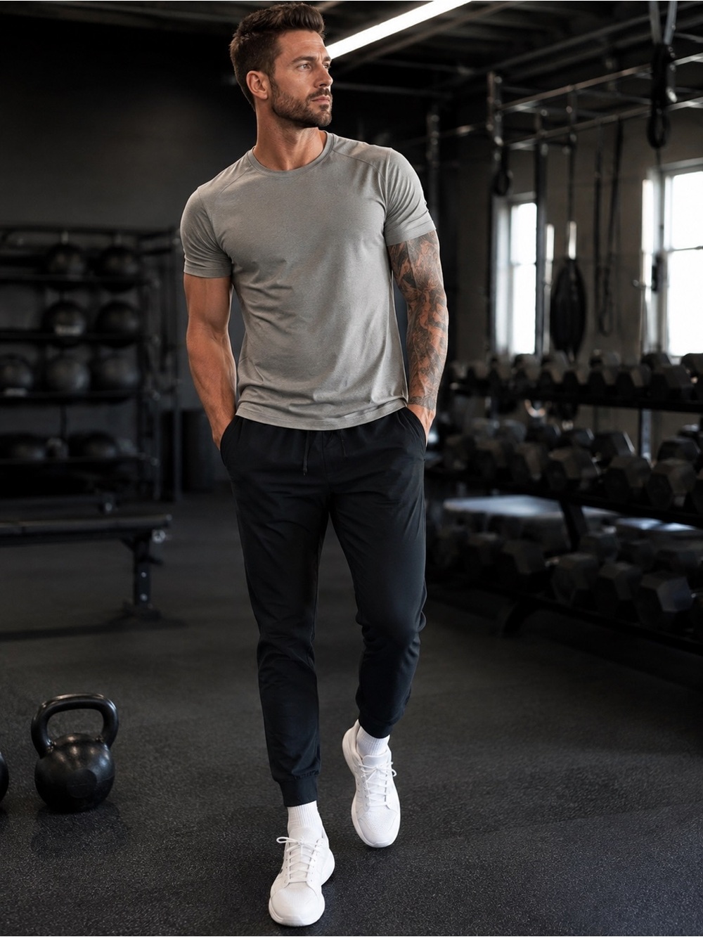 The Gym People Joggers in Black- NWT - Size Medium